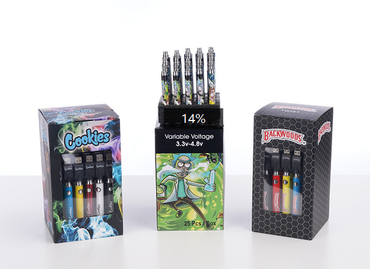 2021 new arrival 900mah 510 thread cartridge cookies pen battery with adjustable voltage